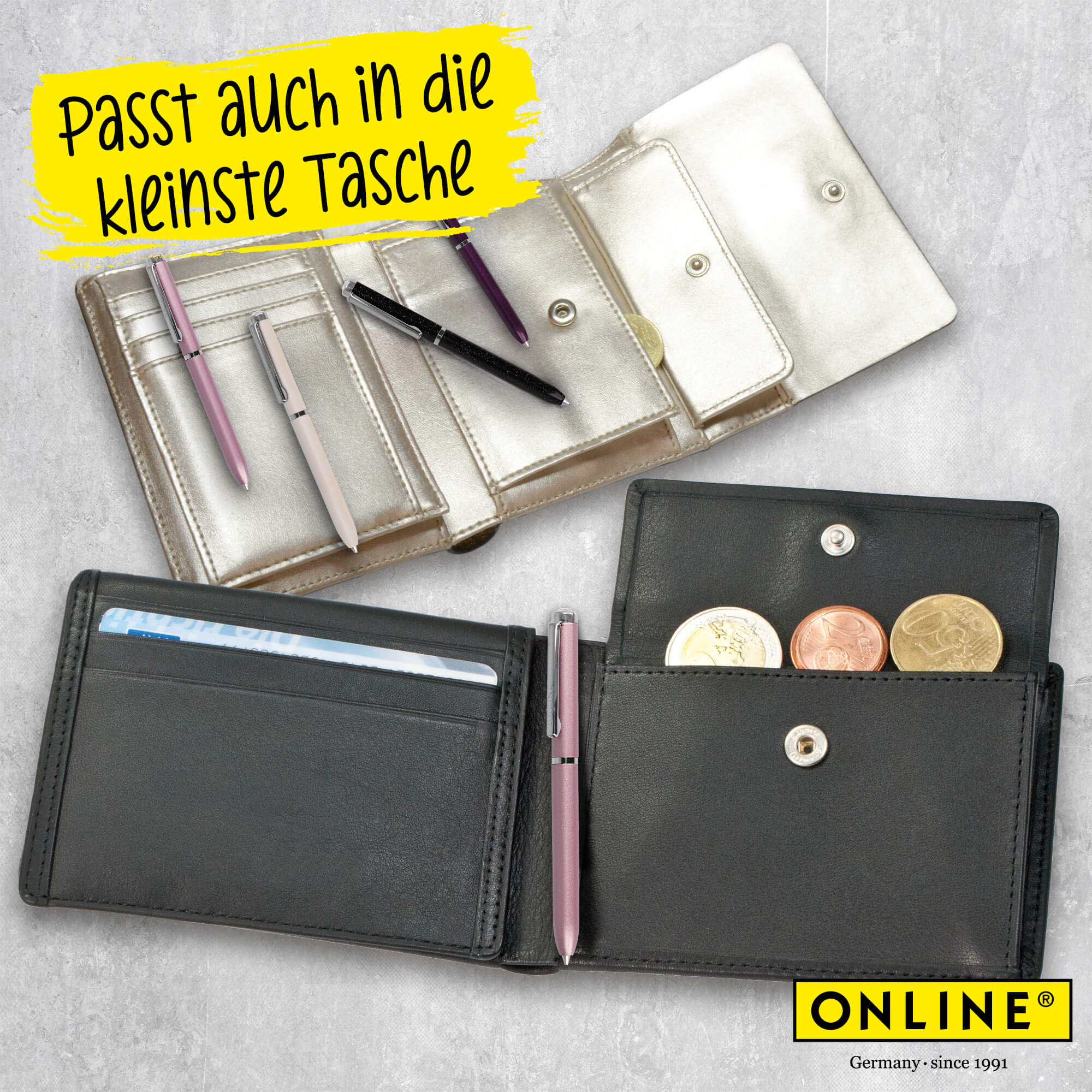 Kugelschreiber Mini Portemonnaie