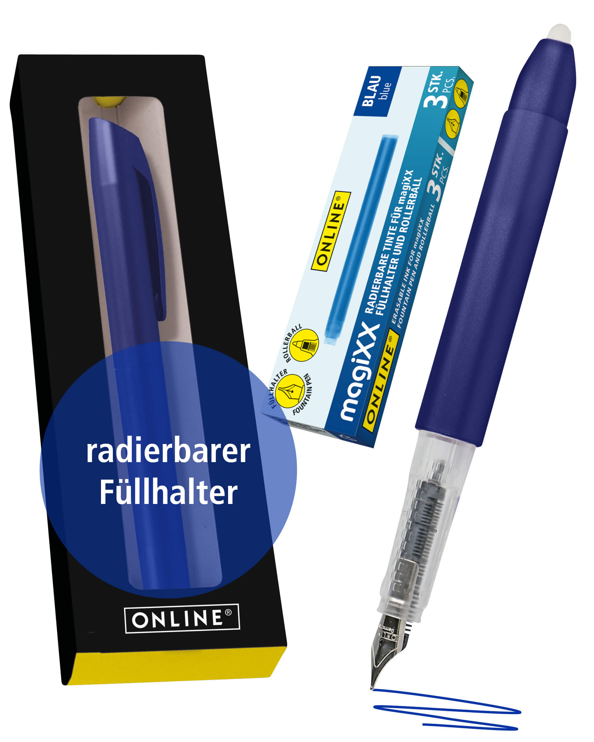 Radierbarer Füller magiXX Metallic Blue