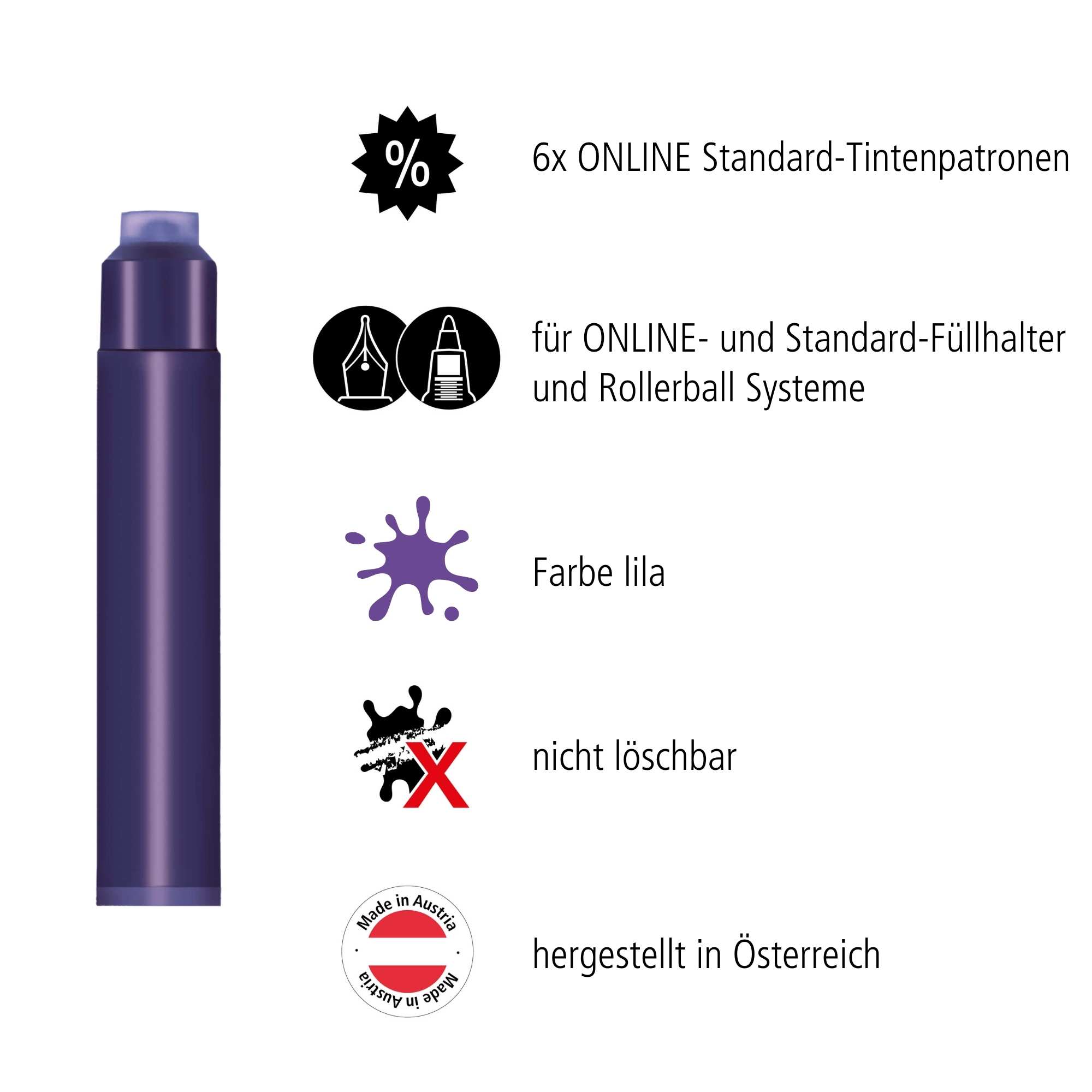 ONLINE Füller Tintenpatrone schwarz Informationen