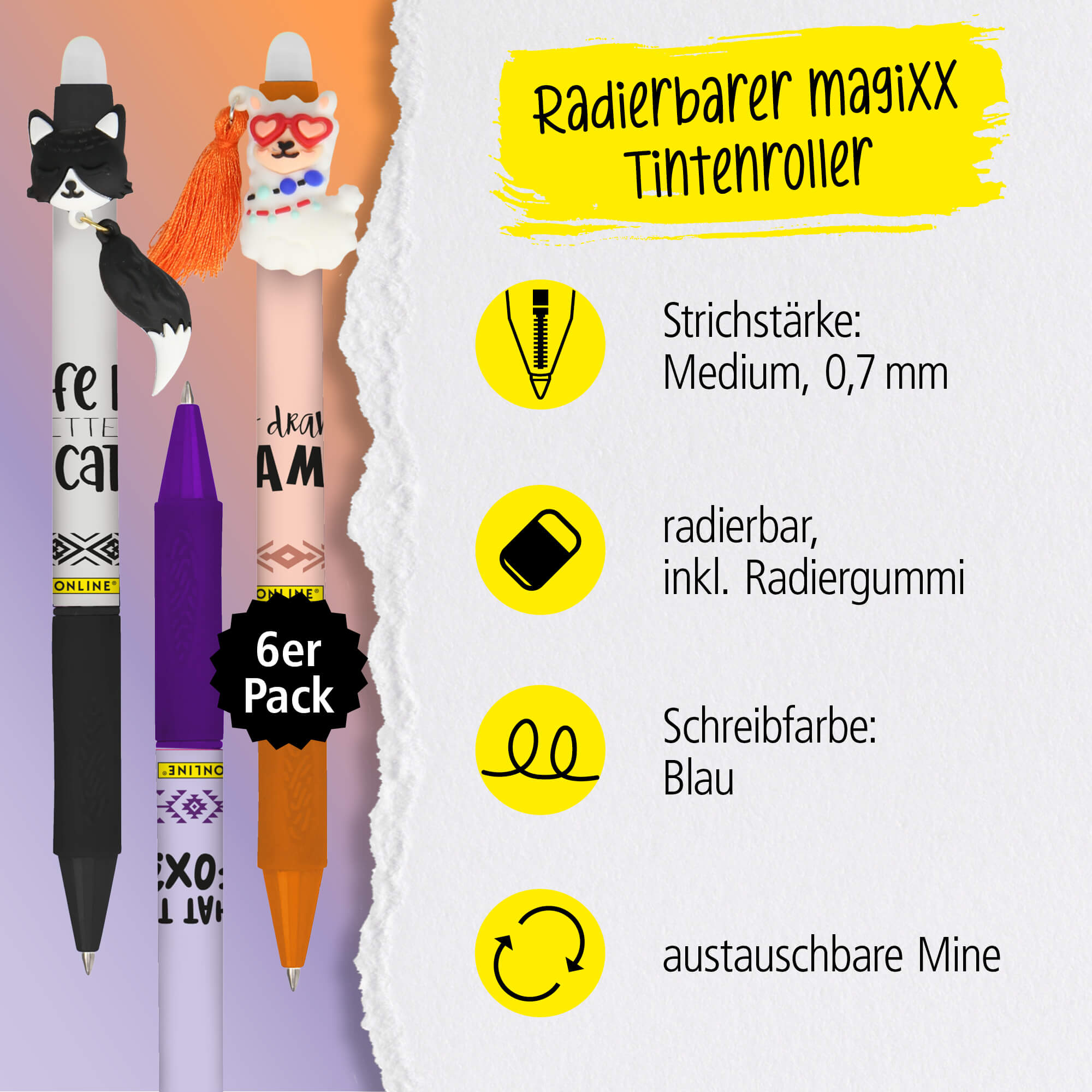 Gelschreiber magiXX Charm, 6er Set Gelschreiber magiXX Charm, 6er Set