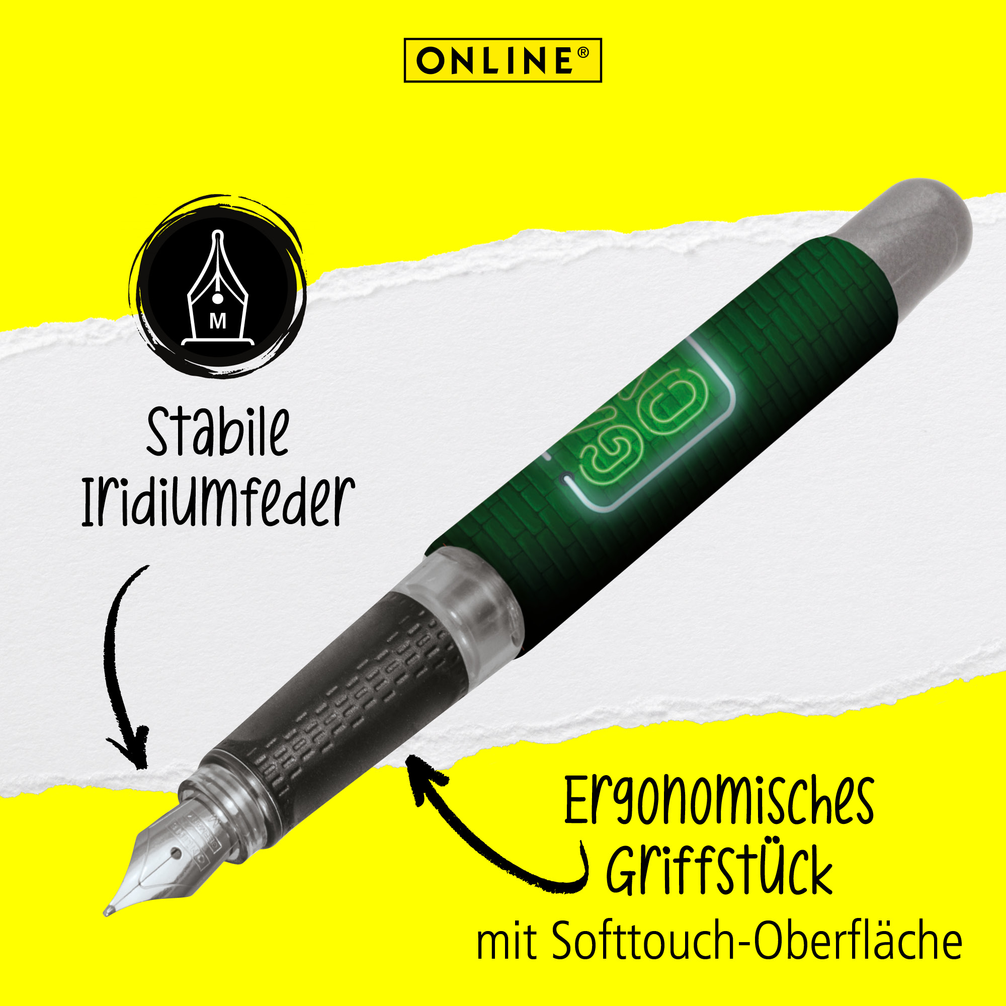 Ergonomisches Griffstück und stabile Iridiumfeder