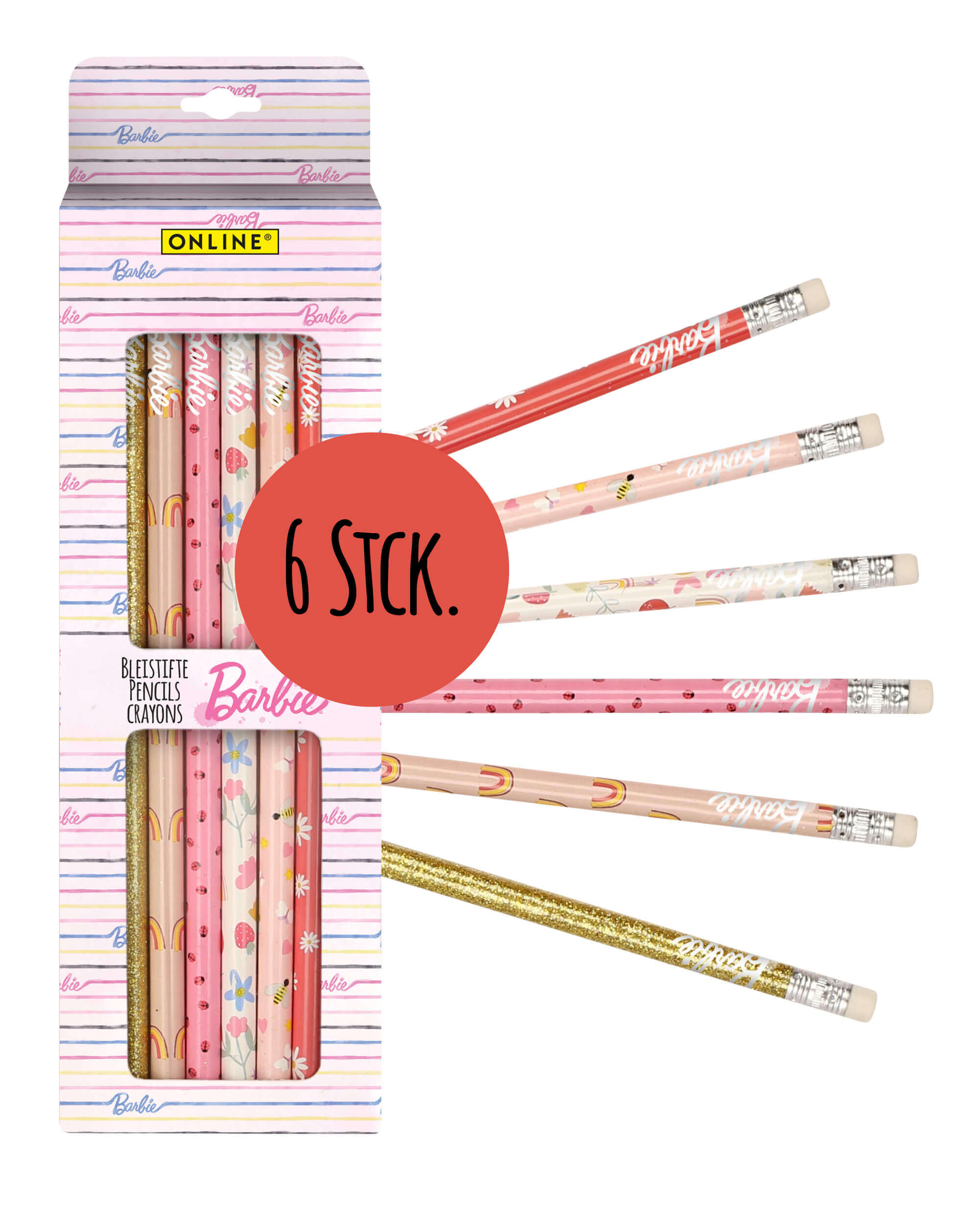 Bleistifte mit Radierer Barbie