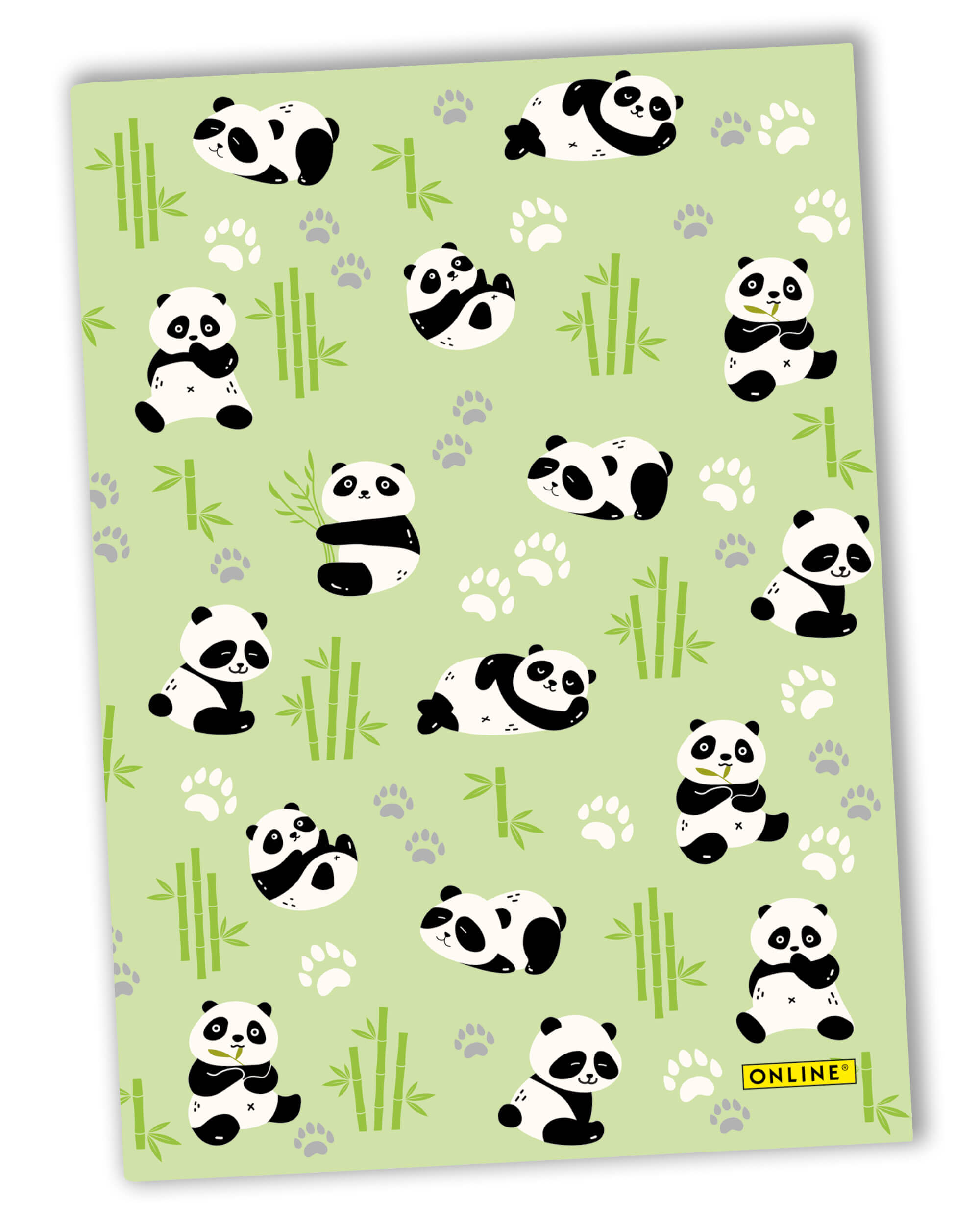 Notizbuch Panda, Kladde mit Hard Cover, DIN A5, 80g/m² FSC Papier, 96 Blatt, gepunktet