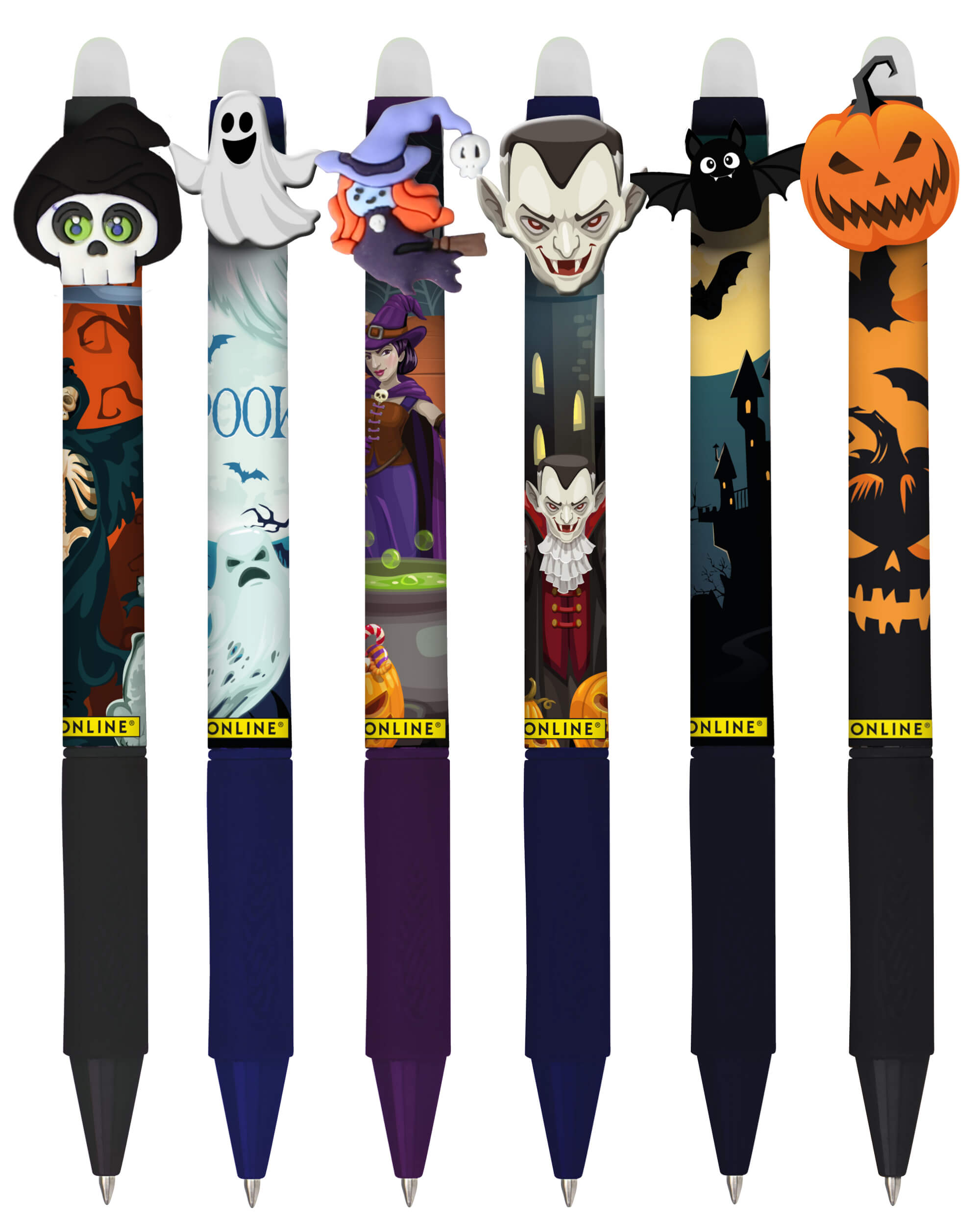 Radierbare Gelschreiber ONLINE magiXX Fun Halloween, 6er Pack, gruselige Geschenkidee