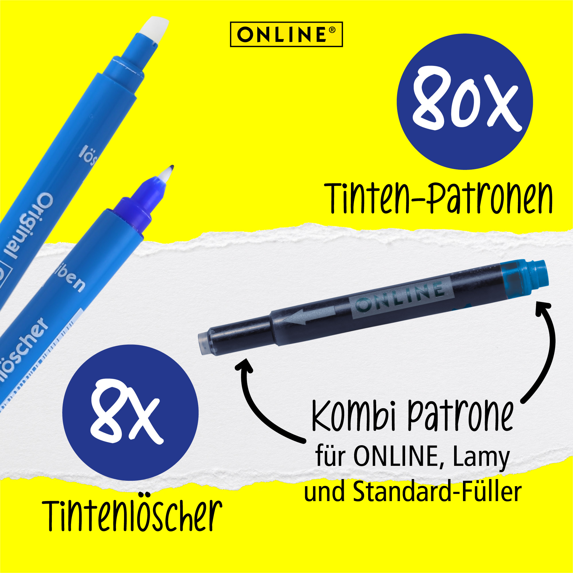 Tintenpatronen Vorteils-Pack 80x Patronen & 8x Löscher