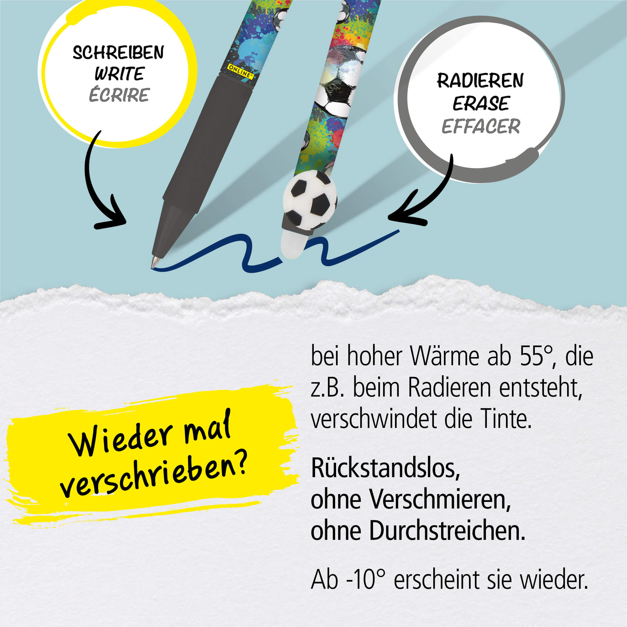 Radierbarer Gelschreiber magiXX Spin Soccer